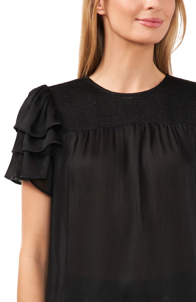 CeCe Smocked Yoke Tiered Sleeve Top, Alternate, color, 