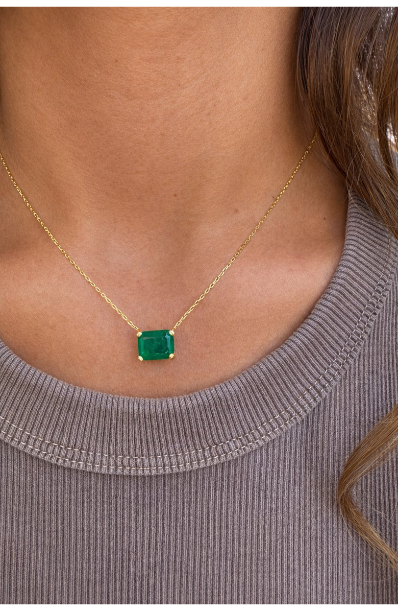 Gemma Azzurro Ivy Emerald Necklace, Alternate, color, Green