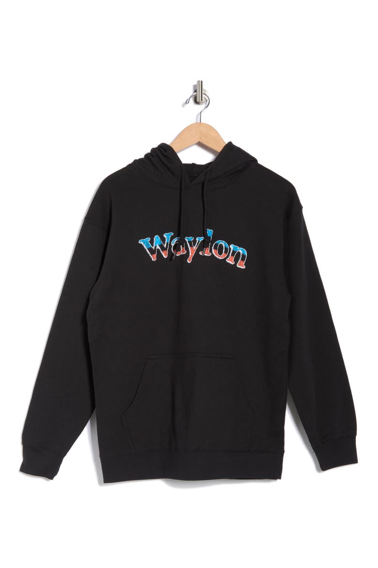Waylon Embroidered Hoodie, Alternate, color, BLACK