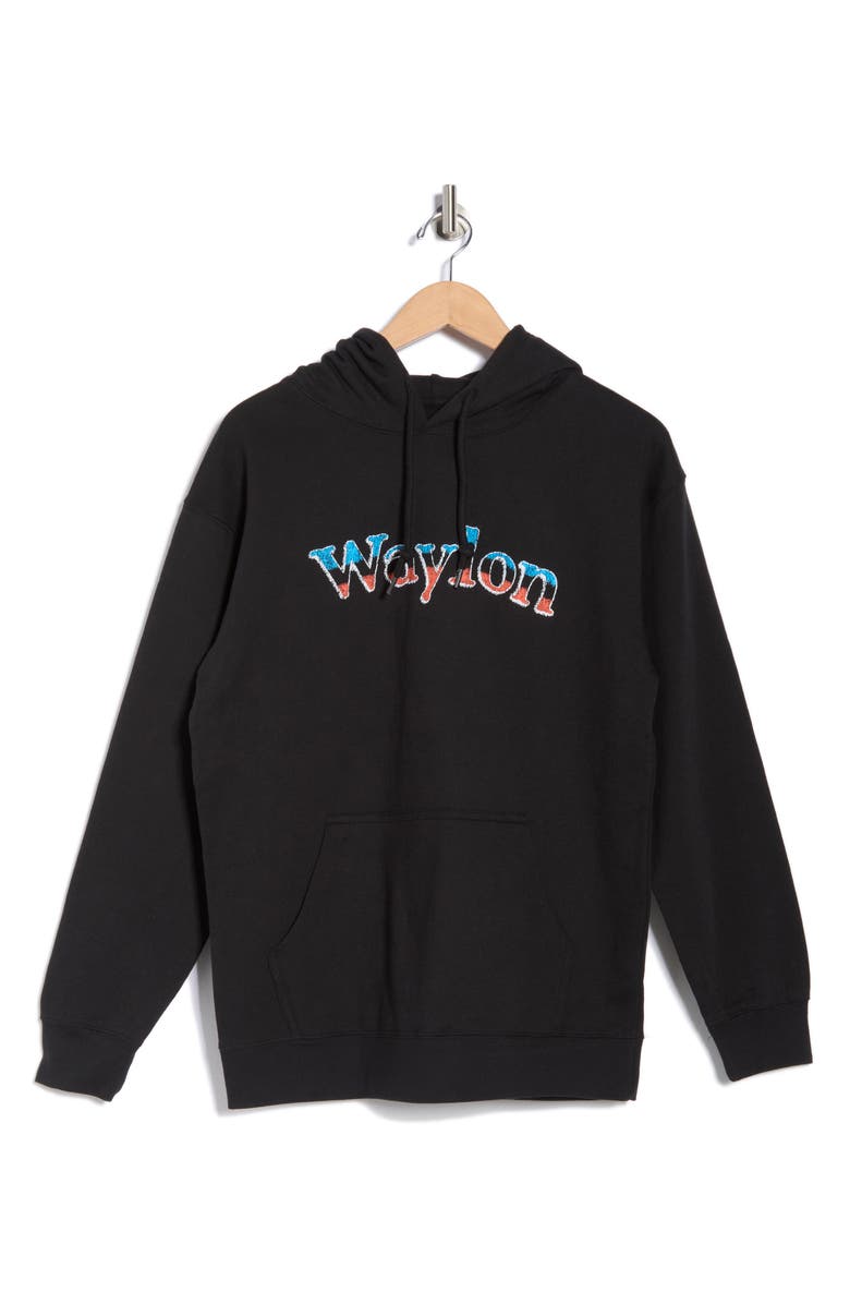 The Forecast Agency Waylon Embroidered Hoodie, Main, color, Black