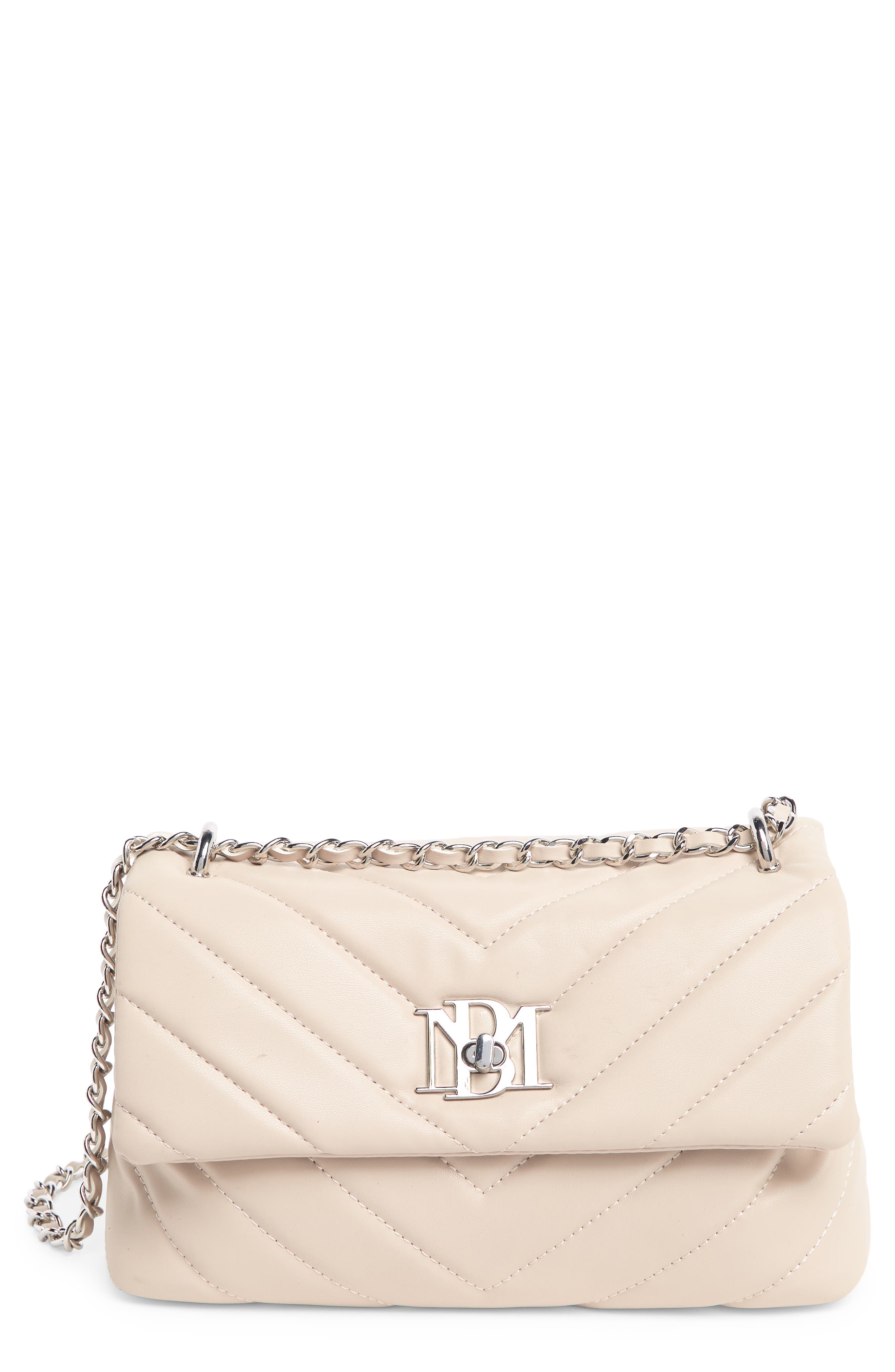 Badgley Mischka Collection Diagonal Quilted Convertible Shoulder Bag, Main, color, 