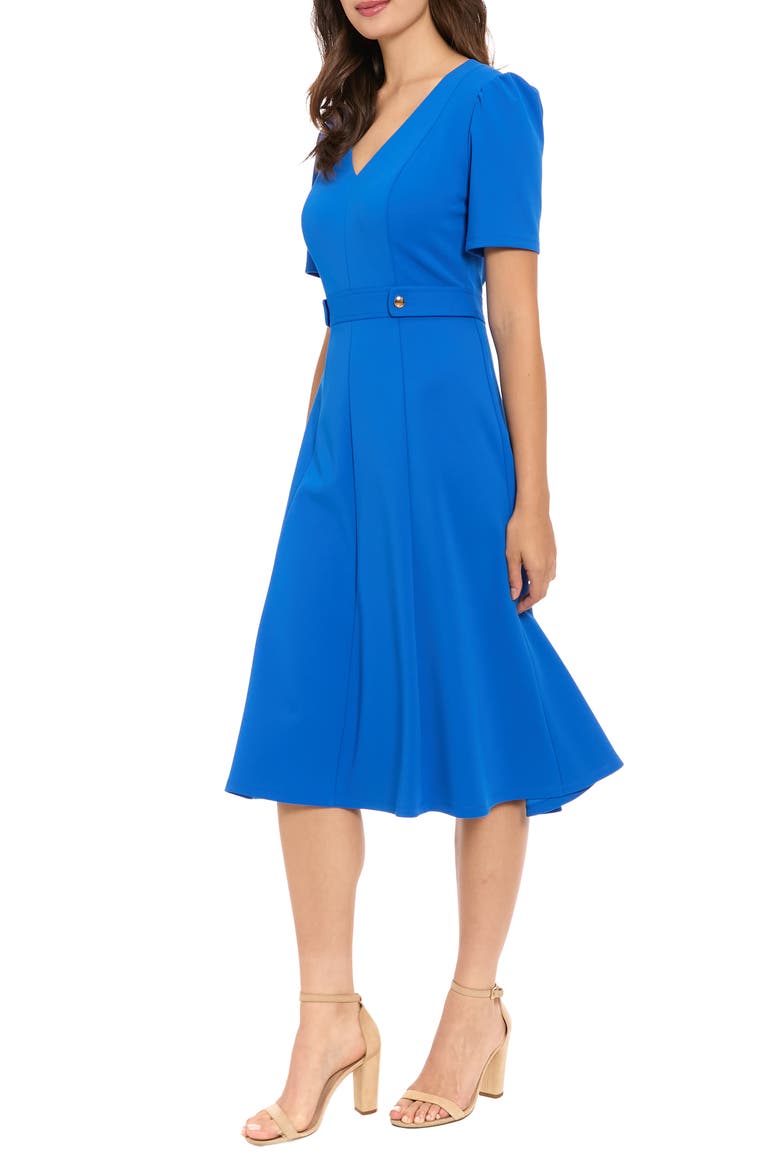 Waist Tab Midi Dress, Alternate, color, TURKISH SEA