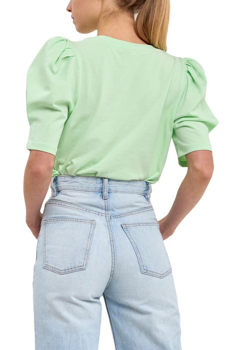 English Factory Puff Sleeve Knit Top, Alternate, color,