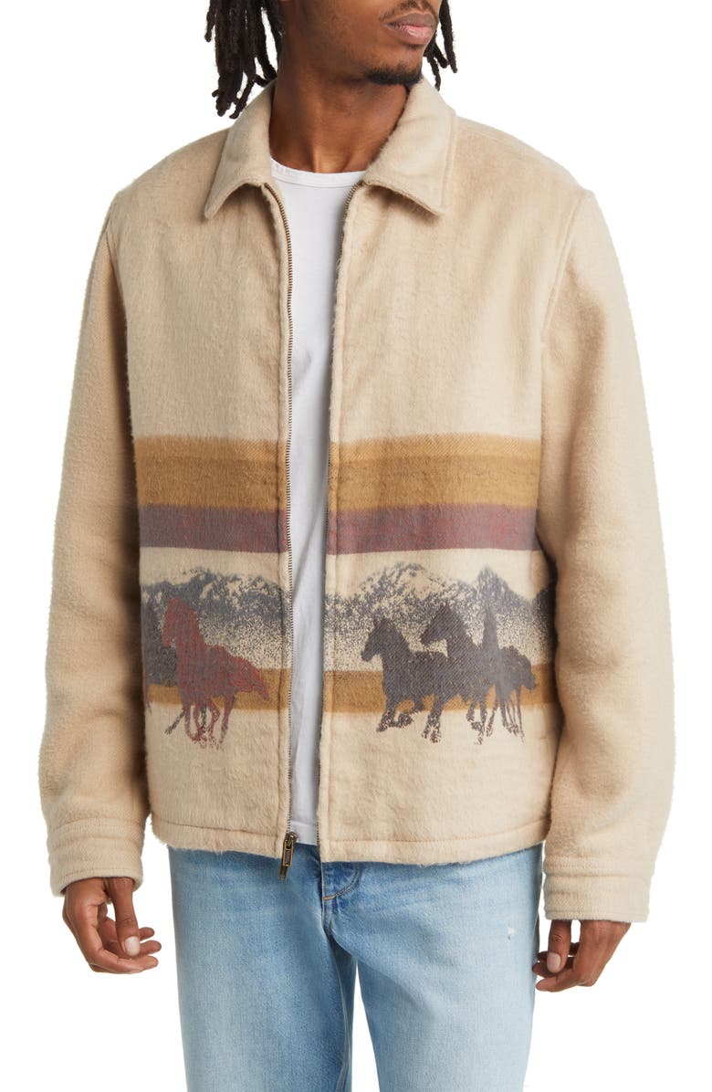 ONE OF THESE DAYS x Woolrich Stripe Overshirt, Main, color,