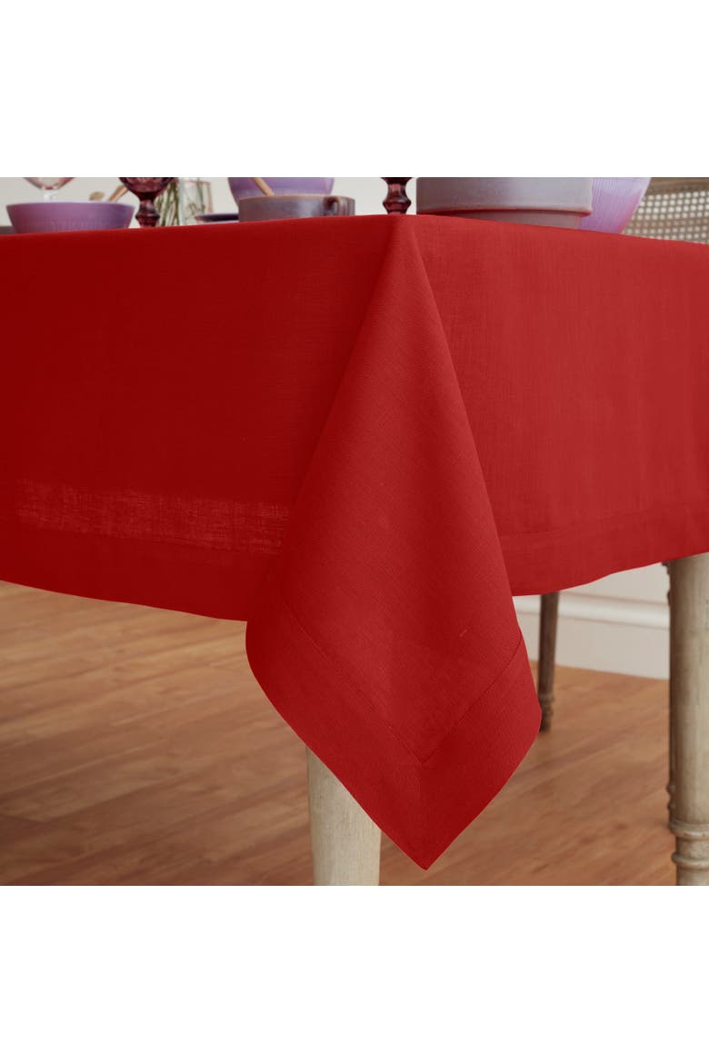 Linen Tablecloth - Fete, Alternate, color, Red