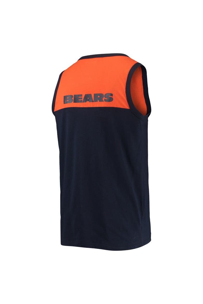 Men's Starter Navy/Orange Chicago Bears Team Touchdown Fashion Tank Top, Alternate, color, Navy
