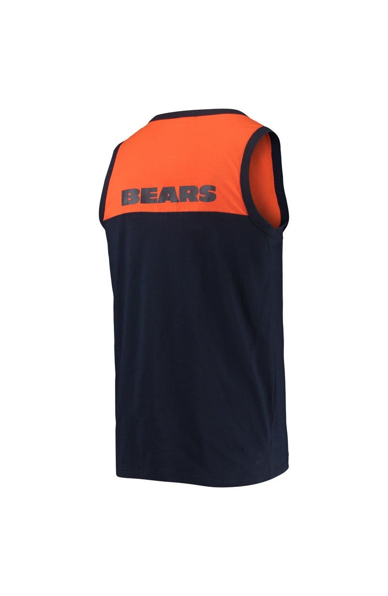 STARTER Men's Starter Navy/Orange Chicago Bears Team Touchdown Fashion Tank Top, Alternate, color, Navy