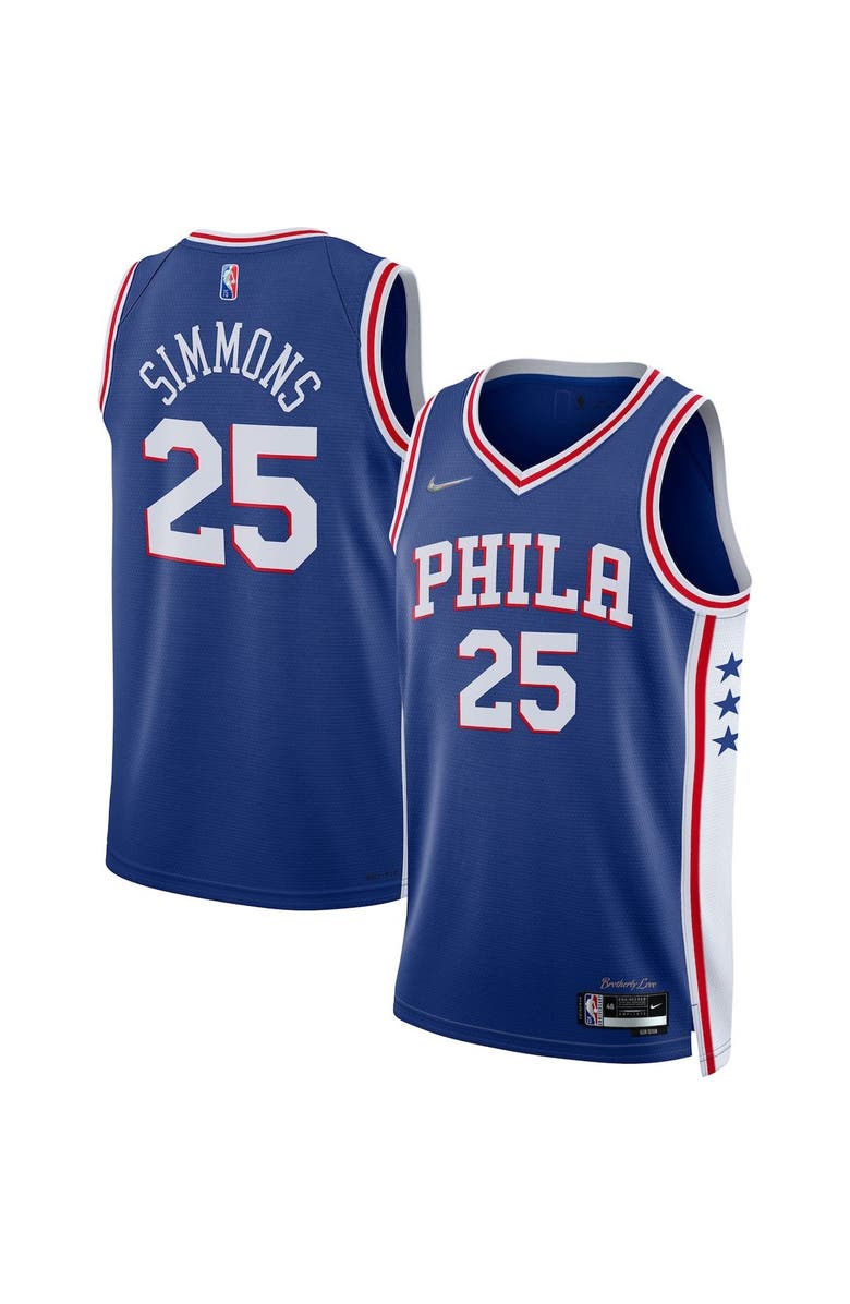 Nike Men's Nike Ben Simmons Royal Philadelphia 76ers 2021/22 Diamond Swingman Jersey - Icon Edition, Main, color,