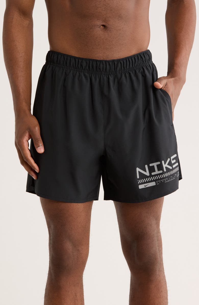Nike Stride Dri-FIT 2-in-1 Running Shorts, Main, color, Black/ Anthracite