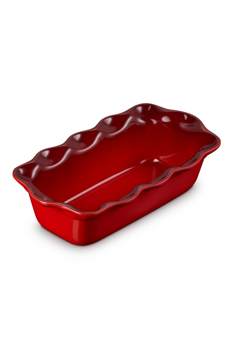 Heritage Stoneware 9-Inch Fluted Loaf Pan, Main, color, CERISE