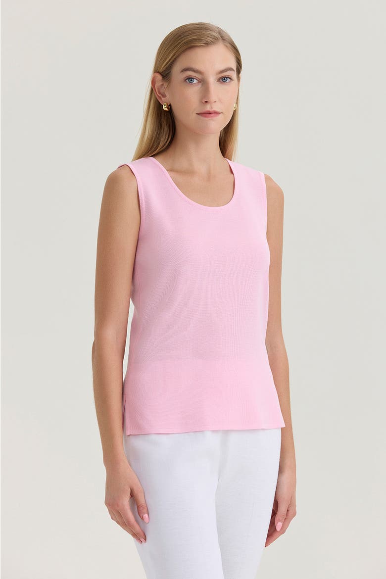 Mid Length Scoop Neck Knit Tank, Alternate, color, Perfect Pink