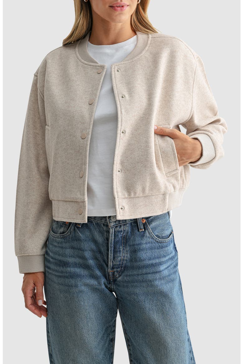 Snap-Front Bomber Jacket, Main, color, OATMEAL