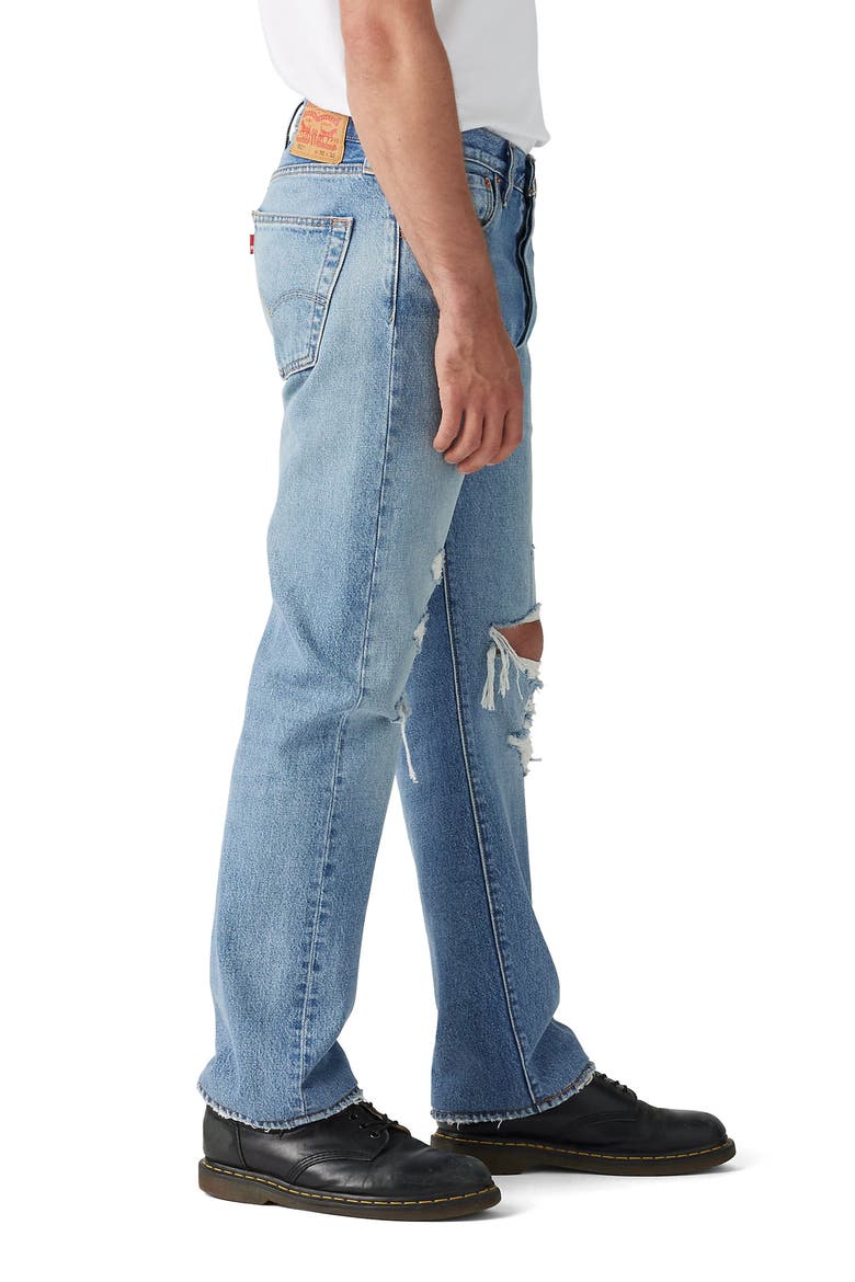 501® Original Ripped Straight Leg Jeans, Alternate, color, LOOKIN GOOD DX