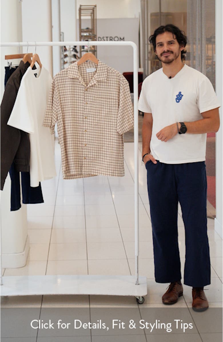 Check Textured Cotton & Viscose Camp Shirt, sales video thumbnail