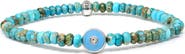 Anzie Jac + Jo Icon Turquoise Jasper Evil Eye Stretch Bracelet