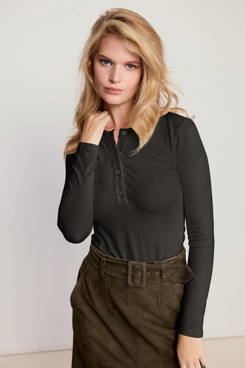 The Shirt By Rochelle Behrens The Long Sleeve Brett Shirt In Black