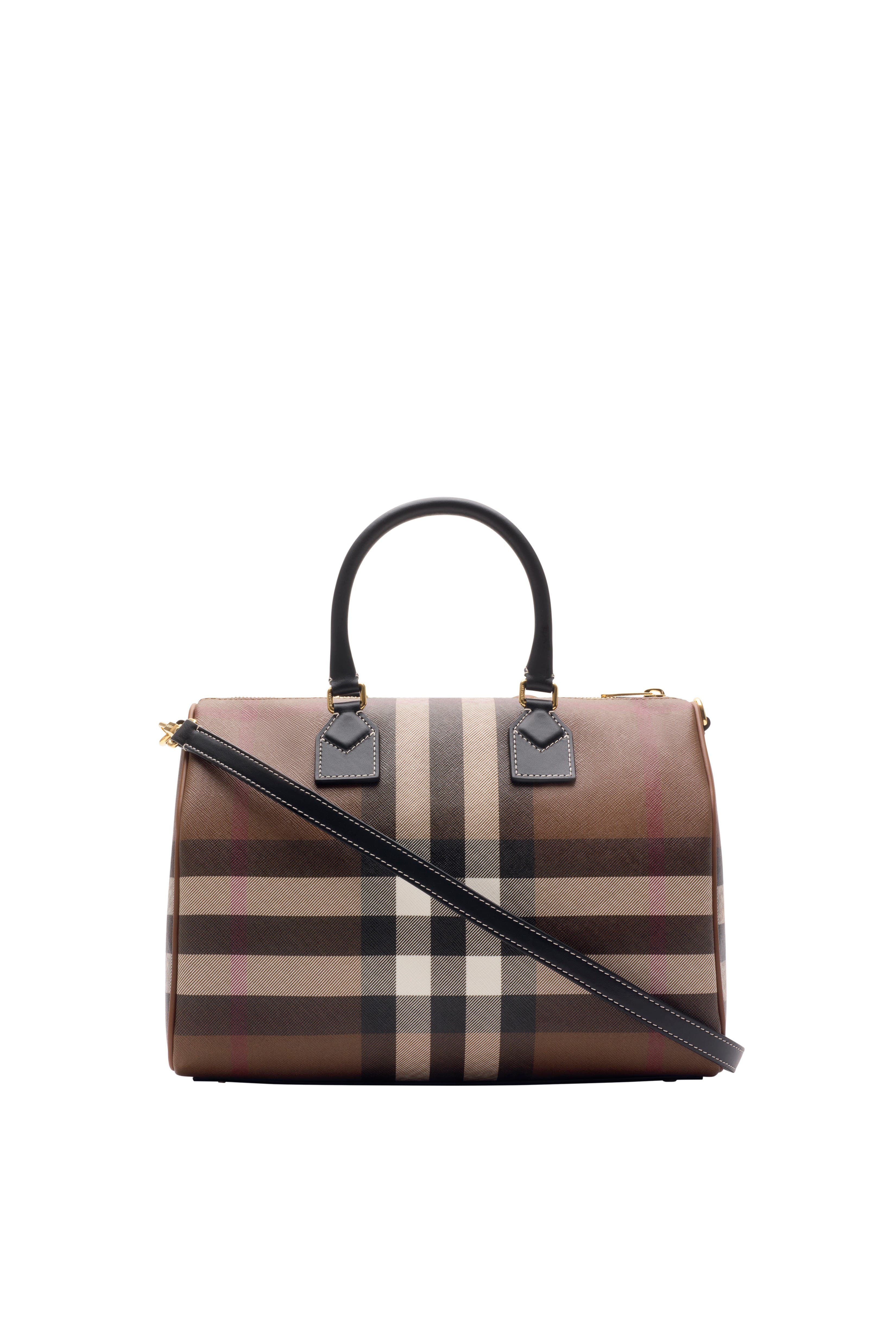 Burberry Medium Check Bowling Bag, Alternate, color, 