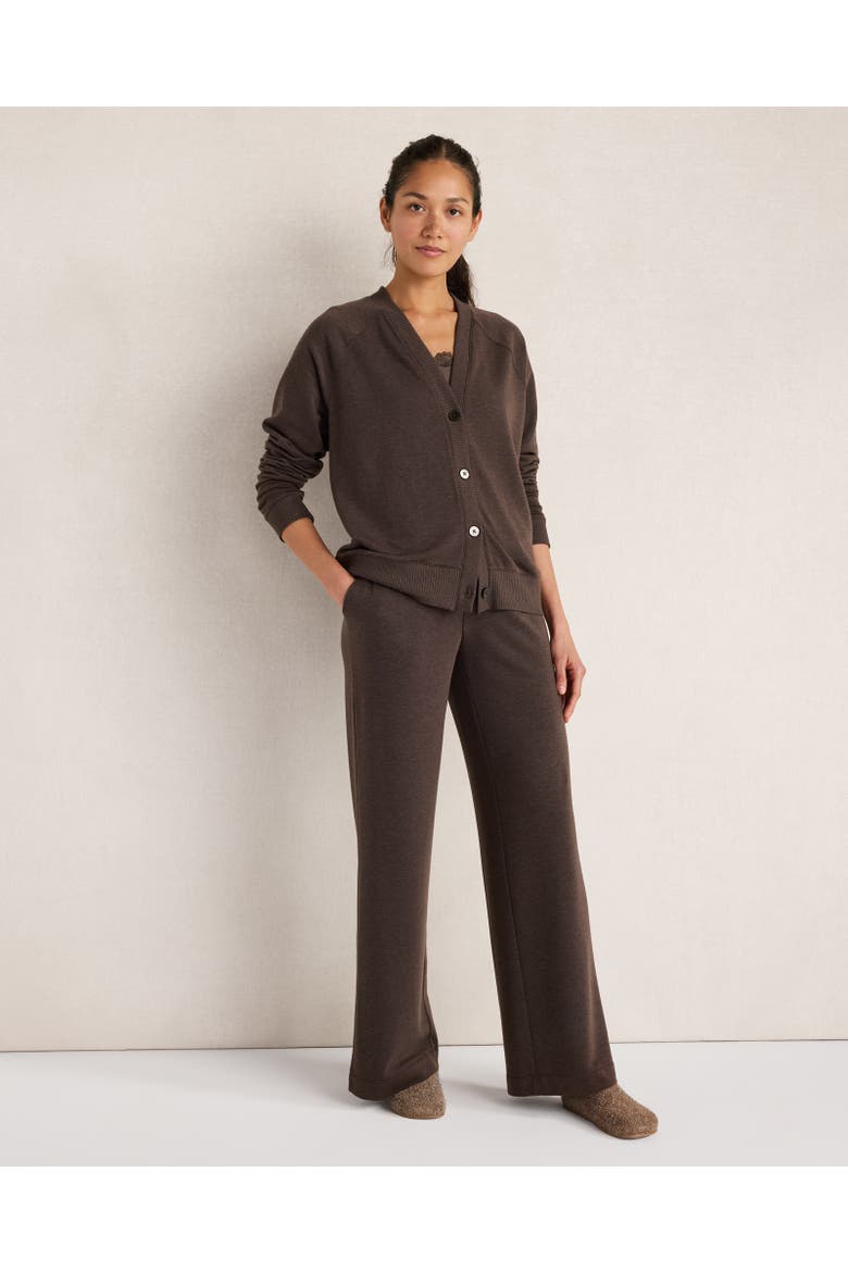 Fleece Wide Leg Pants, Main, color, Coconut Shell Hthr