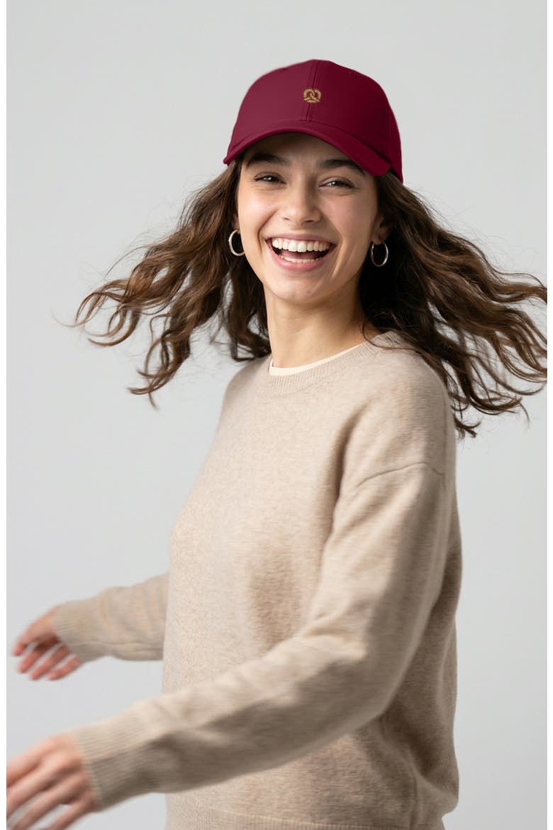 Pretzel Dad Cap, Alternate, color, Maroon
