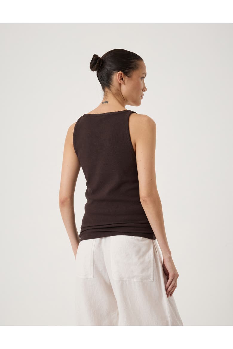Yara Button Detail Vest, Alternate, color, Dark Brown
