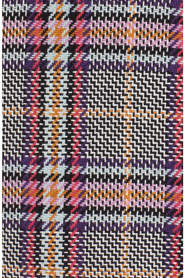 Button Detail Plaid Skirt, Alternate, color, PURPLE MULTI PLAID