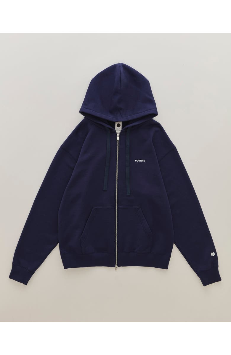 vowels Classic Zip Hoodie, Alternate, color, Navy