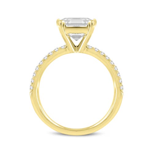 LUVMYJEWELRY LUVMYJEWELRY ANI 14K YELLOW GOLD EMERALD CUT LAB GROWN DIAMOND ENGAGEMENT RING