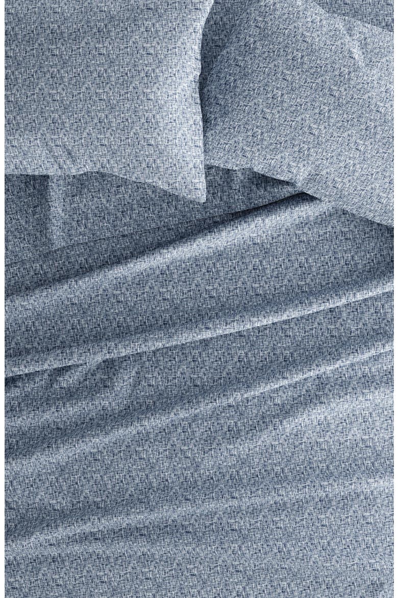HOME SPUN Premium Ultra Soft Chambray Style Pattern 4-Piece Bed Sheets Set, Alternate, color, LIGHT BLUE