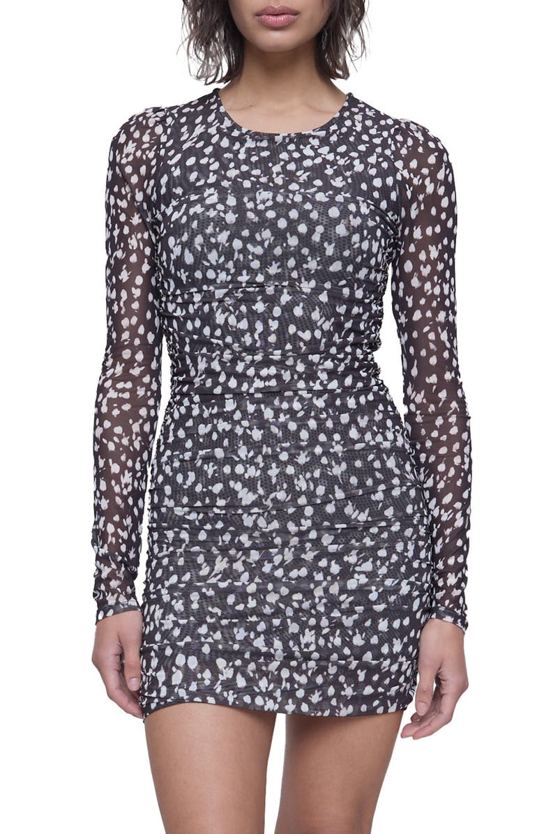 Rebecca Minkoff Reese Long Sleeve Mesh Minidress, Main, color, 