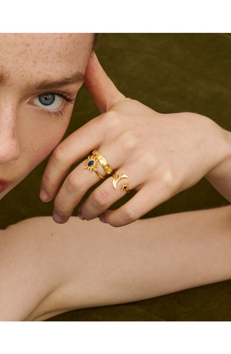 Ottoman Hands Lapis Moon and Star Stacking Ring, Alternate, color,