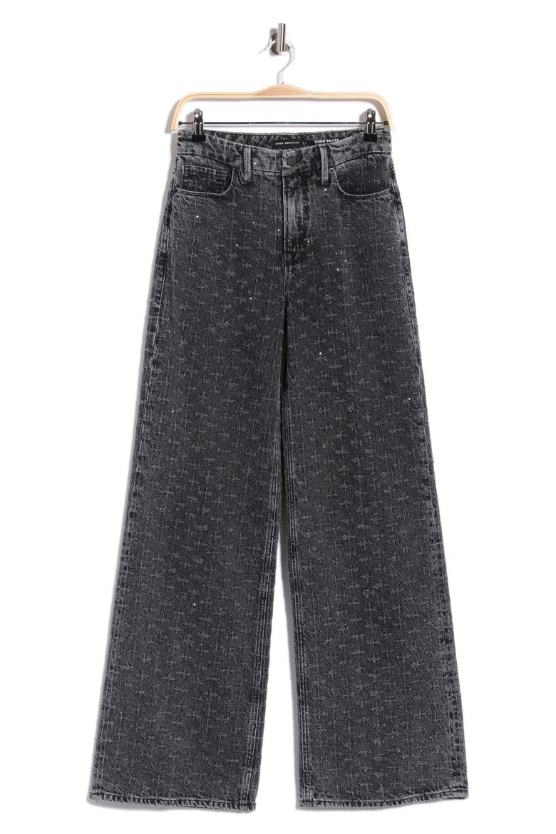 Good Skate Crystal Wide Leg Jeans, Alternate, color, BLACK415