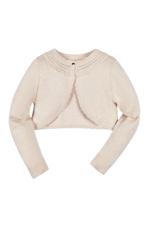 Girls' Organic Cropped Special Cardigan, Kids