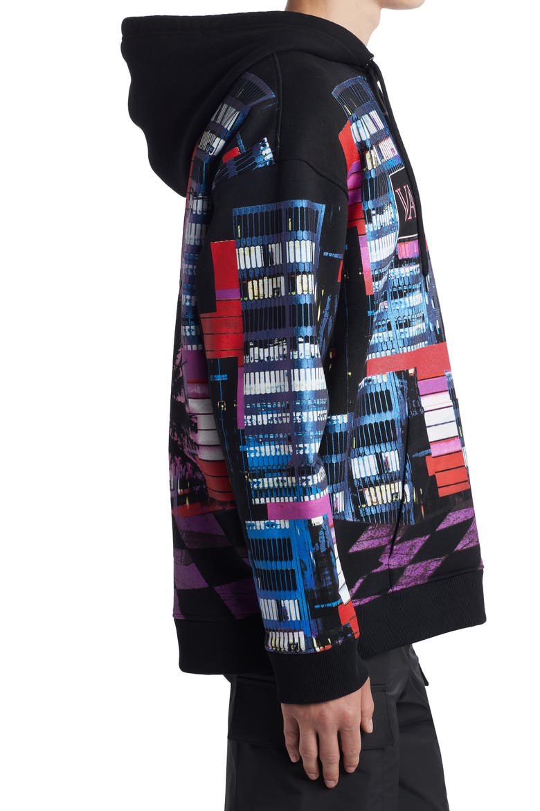 Electric City Print Cotton Hoodie, Alternate, color, ELECTRIC CITY