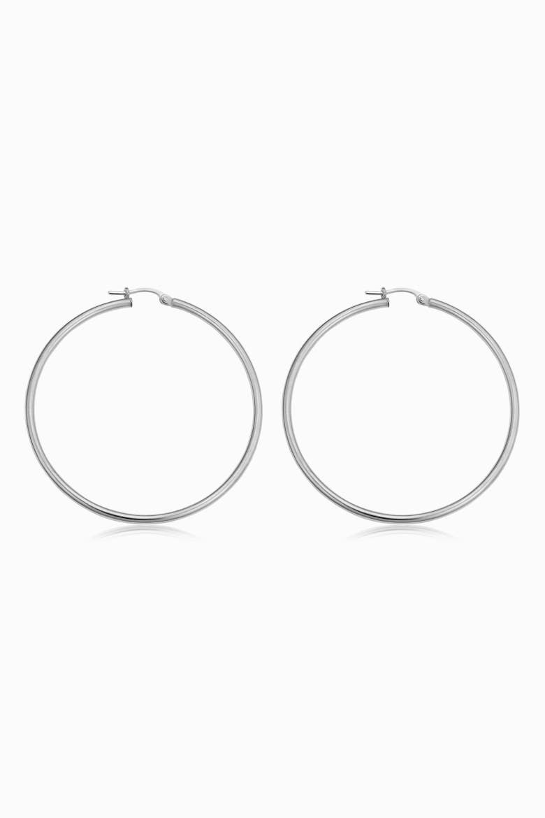 14K White Gold Everything Large Hoop Earrings, Alternate, color, White Gold