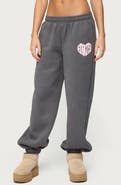 EDIKTED Major Love Fleece Logo Graphic Sweatpants
