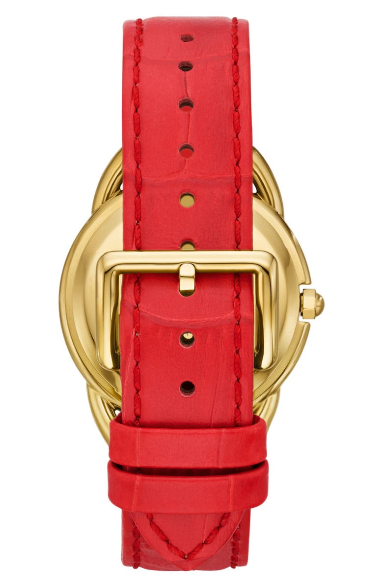 Tory Burch The Miller Moon Phase Leather Strap Watch, 34mm, Alternate, color, 