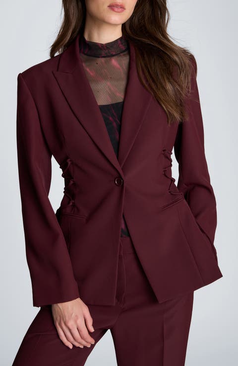 Lace Detail One-Button Blazer