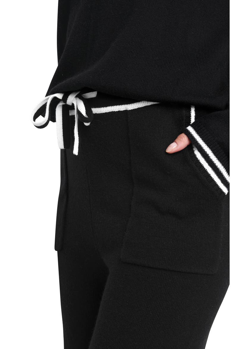 Elizabeth Cotton Blend Knit Joggers, Alternate, color, BLACK