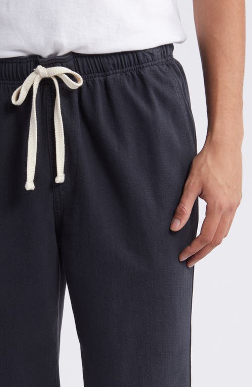Frame Textured Terry Travel Pants In Navy