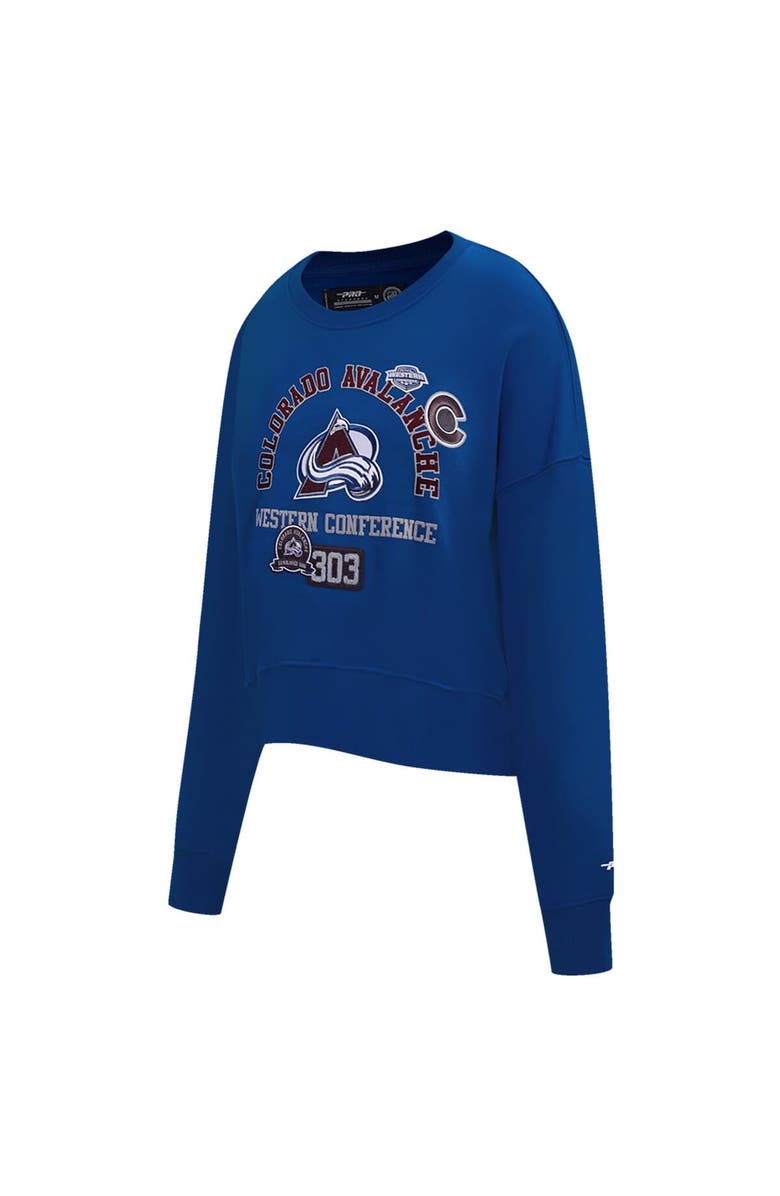 PRO STANDARD Women's Pro Standard  Blue Colorado Avalanche Area Code Cropped Pullover Sweatshirt, Alternate, color, Blue