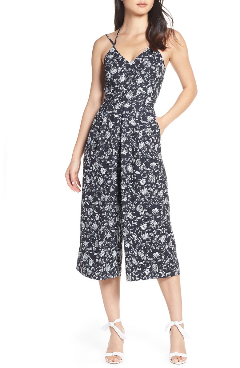 Adelyn Rae Hunter Culotte Jumpsuit, Main, color, 