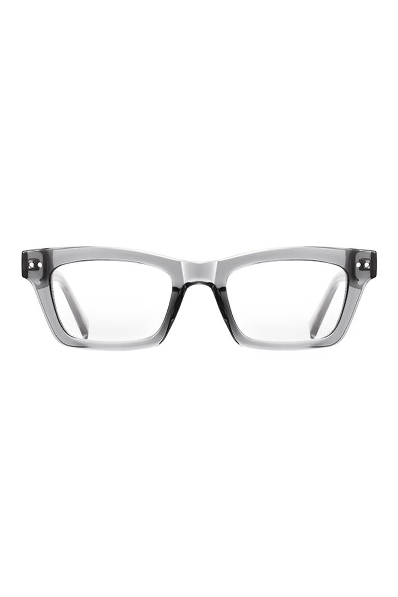 Cove 49mm Rectangular Blue Light Blocking Glasses, Main, color, TRANSPARENT GRAY