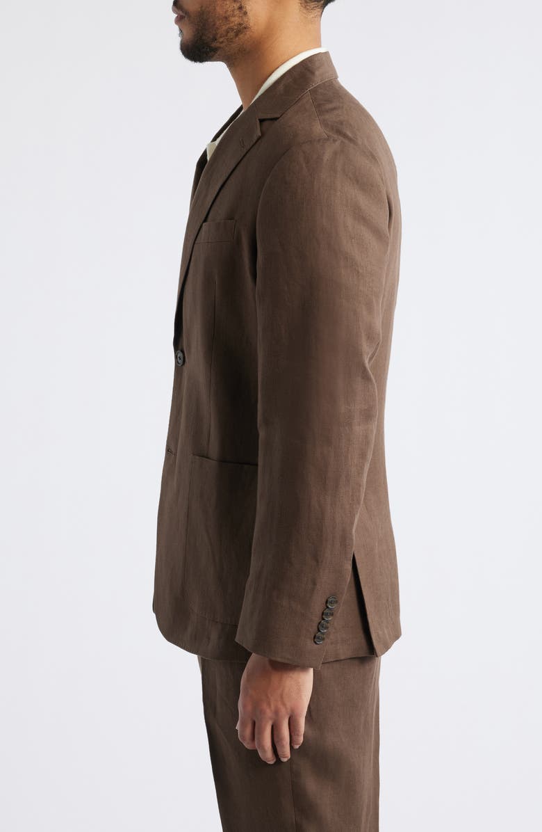 Nordstrom Henrik Trim Fit Solid Italian Linen Suit Separate Jacket, Alternate, color, Brown Cocoa