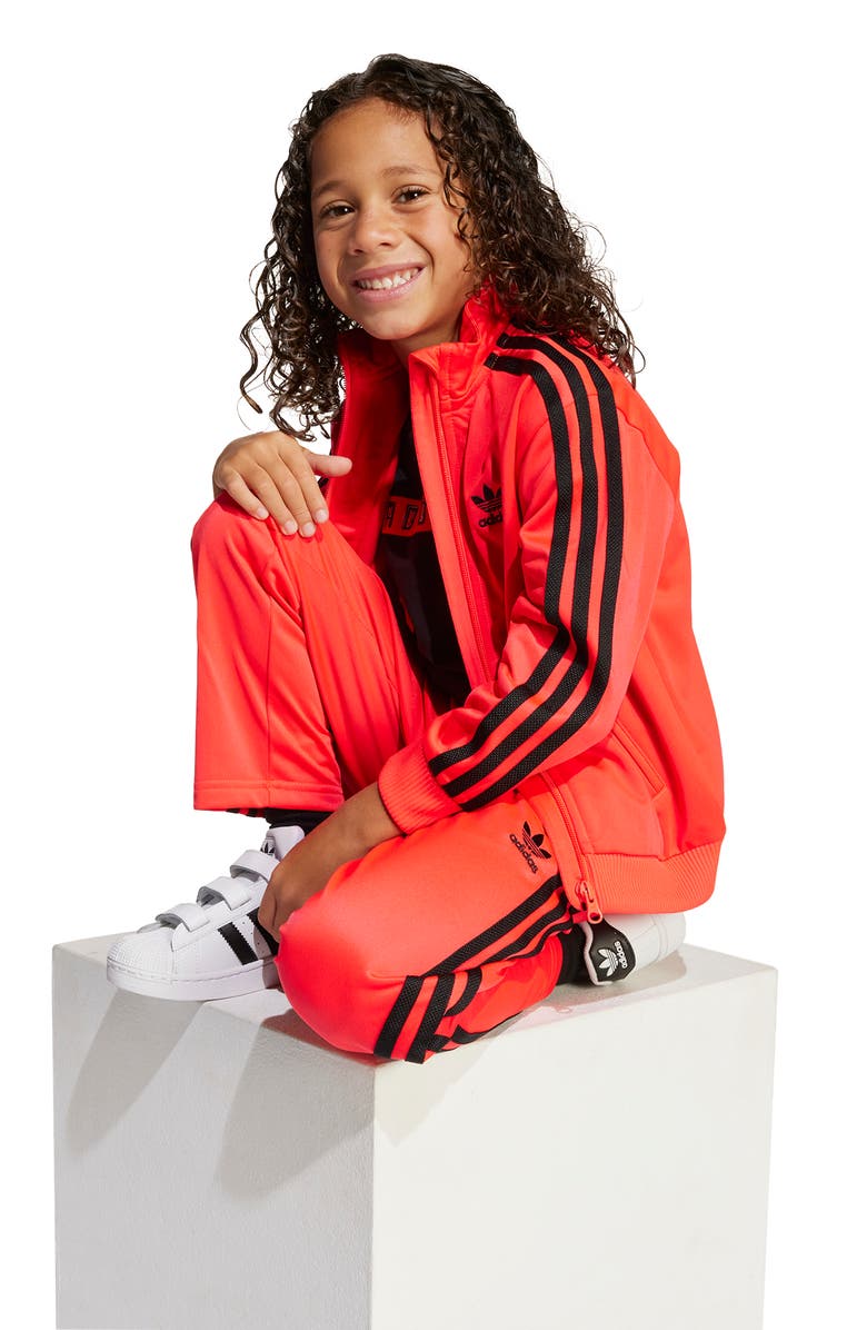 adidas Kids' Firebird Recycled Polyester Track Jacket & Pants Set, Alternate, color, Lucid Red