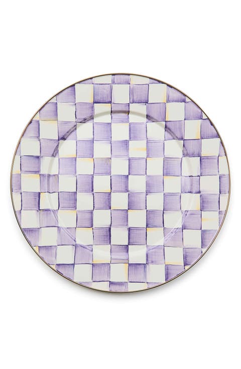 Violet Check Serving Platter