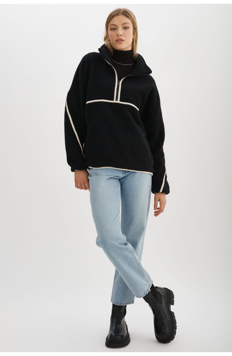 LAMARQUE Helsa | Polar Fleece Pullover, Main, color, Black/Ivory