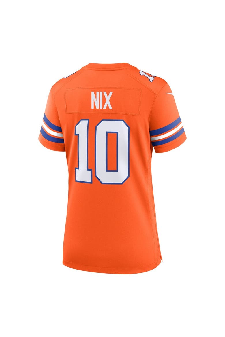 Women's Nike Bo Nix Orange Denver Broncos Mile High Collection 1977 Throwback Player Game Jersey, Alternate, color, Orange