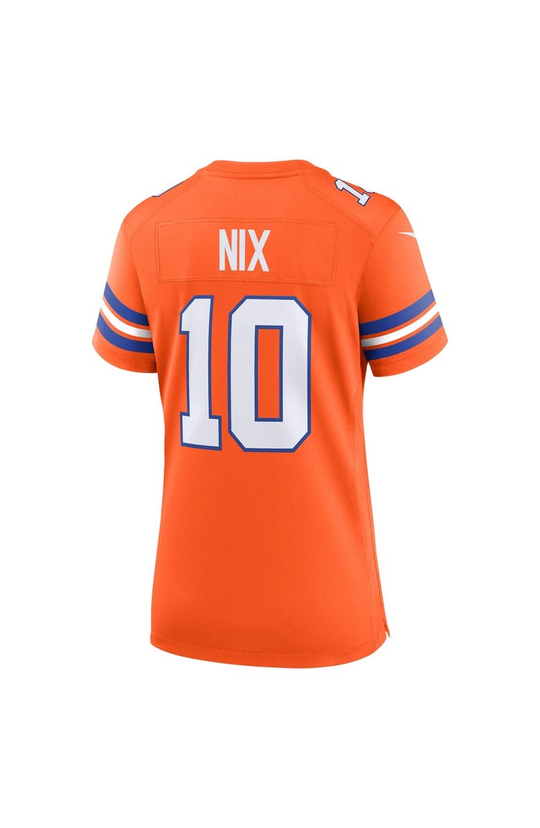 Nike Women's Nike Bo Nix Orange Denver Broncos Mile High Collection 1977 Throwback Player Game Jersey, Alternate, color, Orange