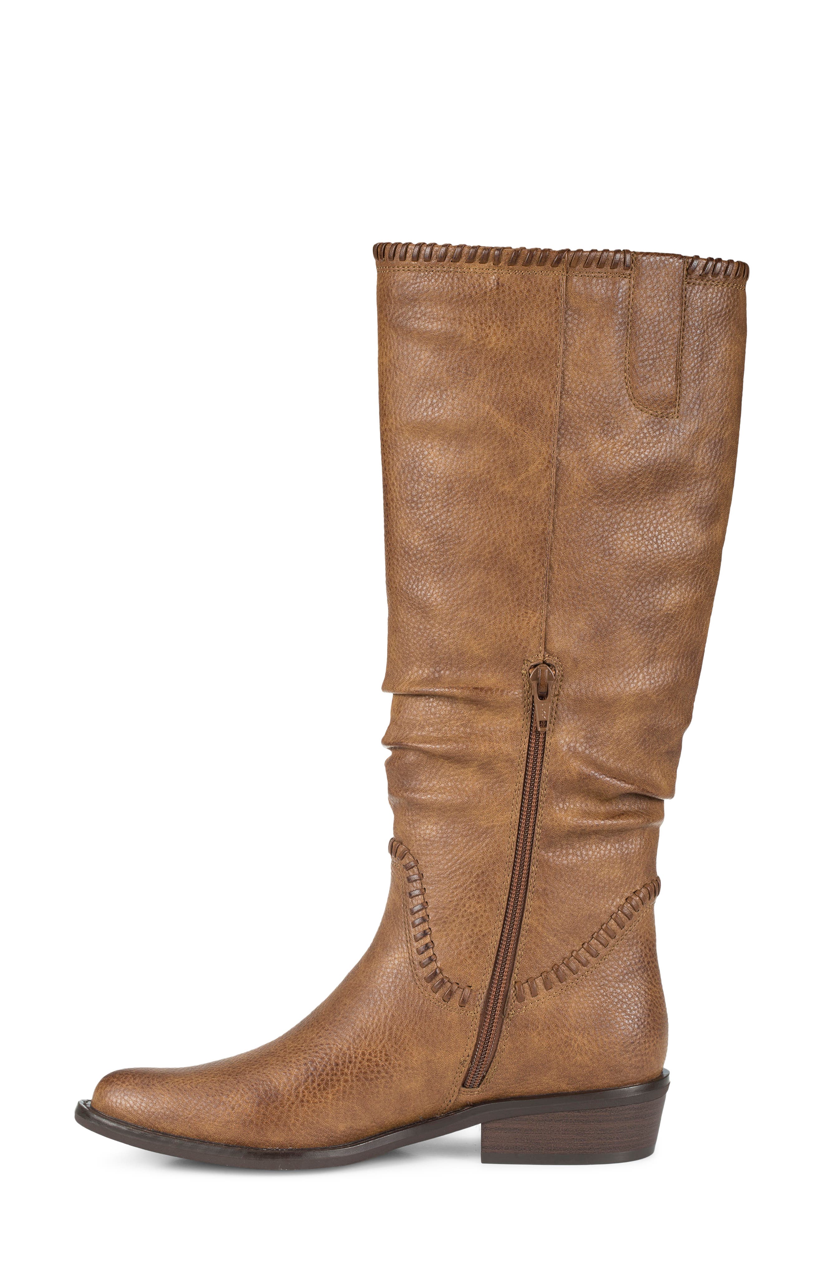 Nilla Faux Leather Tall Boot, Alternate, color, SADDLE
