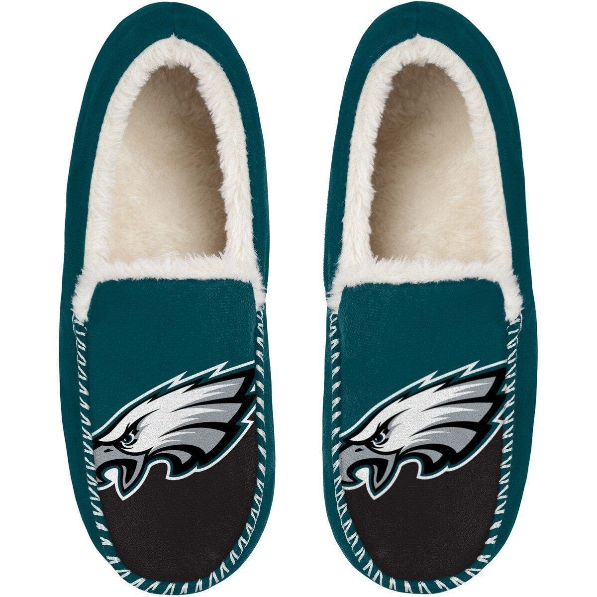 FOCO Men's FOCO Philadelphia Eagles Colorblock Moccasin Slippers, Main, color, 